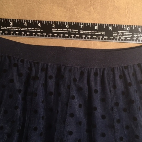 CHICWISH 3D POLKA DOT TRIPLE-LAYERED MESH MIDI SKIRT in NAVY BLUE, Size S-M - Picture 5 of 8